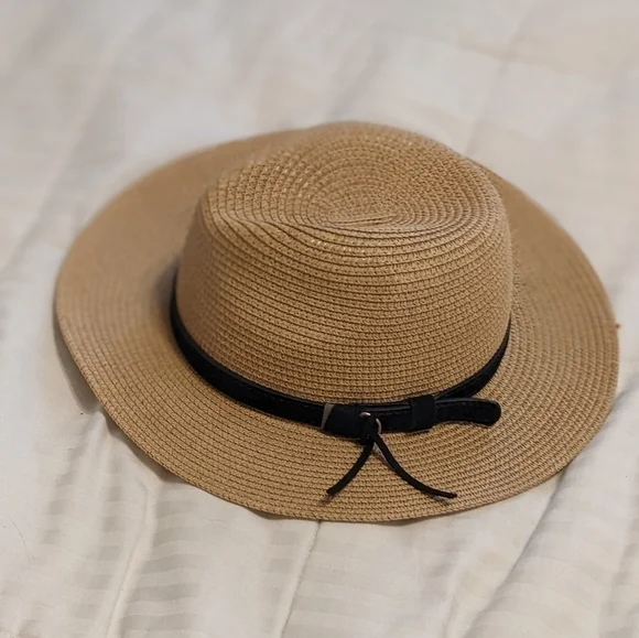 SUN Hat with black faux band - Picture 1 of 4